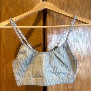 Lucky Brand Women's Ribbed Bralette - Light Gray, Medium